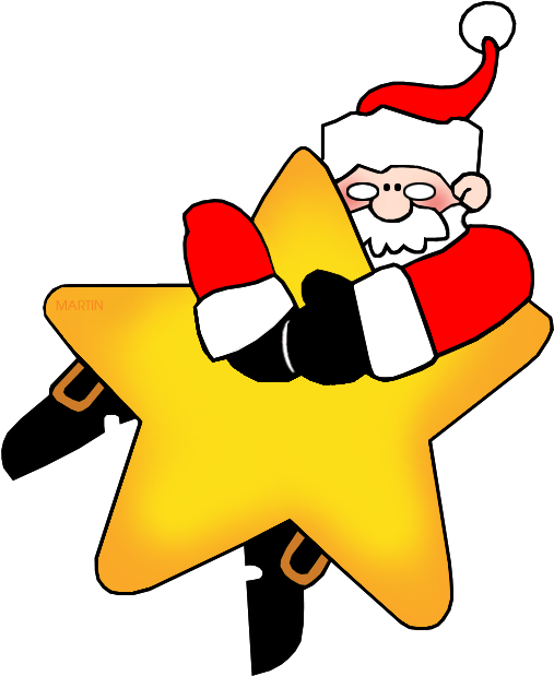 Santa On A Star - Star Christmas Clipart - Png Download (547x648), Png Download