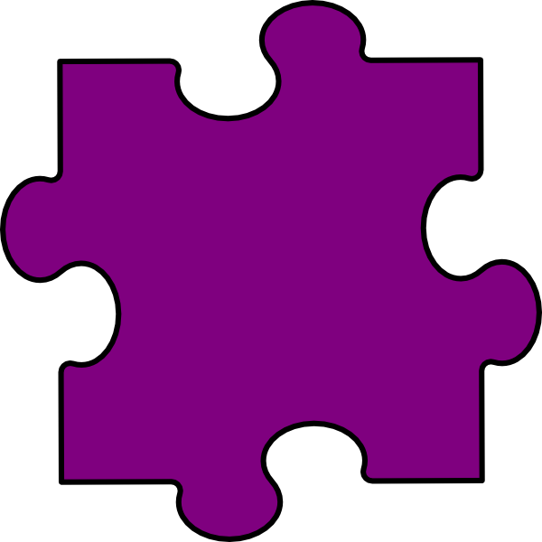 Colors Clipart Card - Purple Puzzle Piece Png Transparent Png (600x600), Png Download