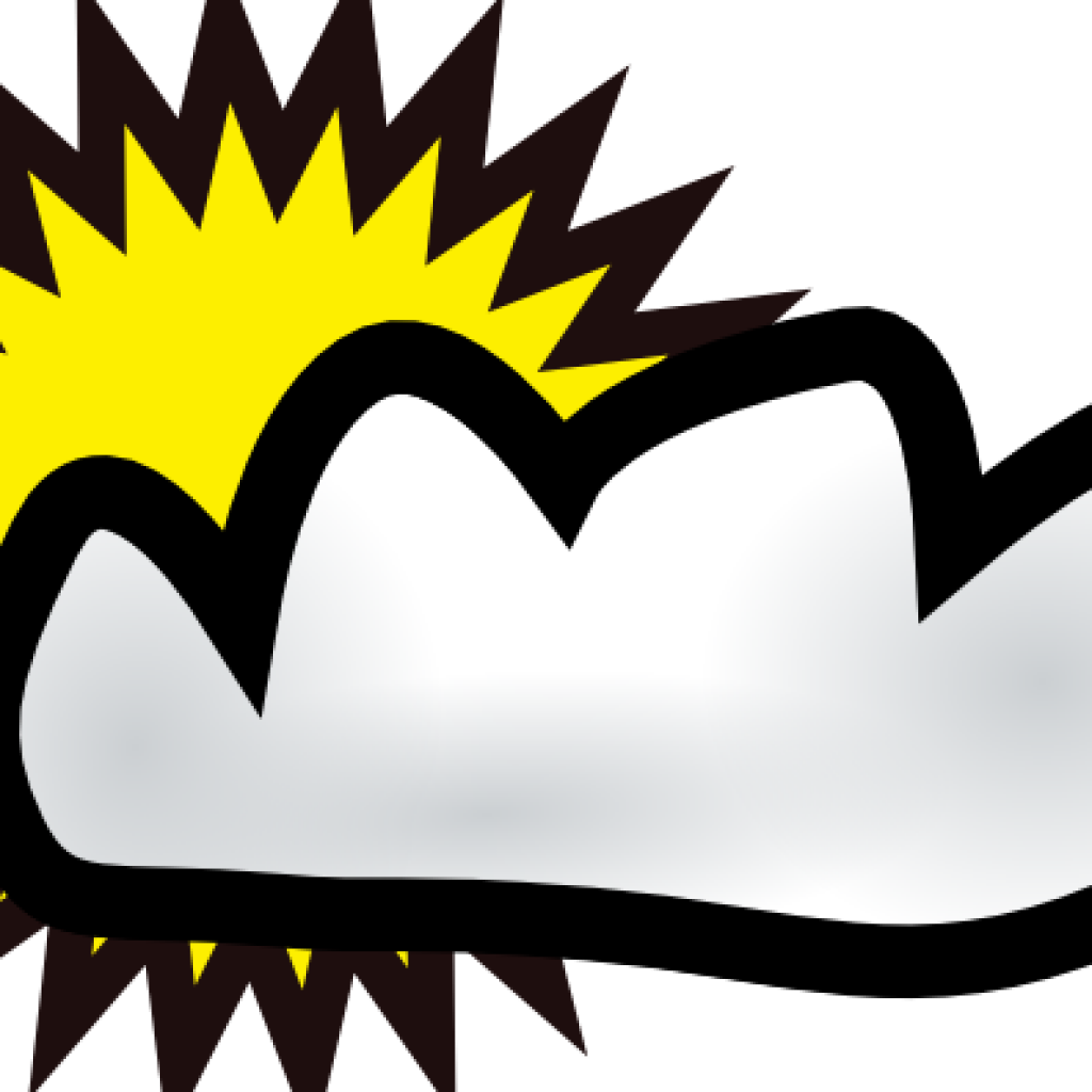 Cloudy Clipart Sunny Partly Weather Clip Art Free Vector - Sunny And Cloudy - Png Download (1024x1024), Png Download