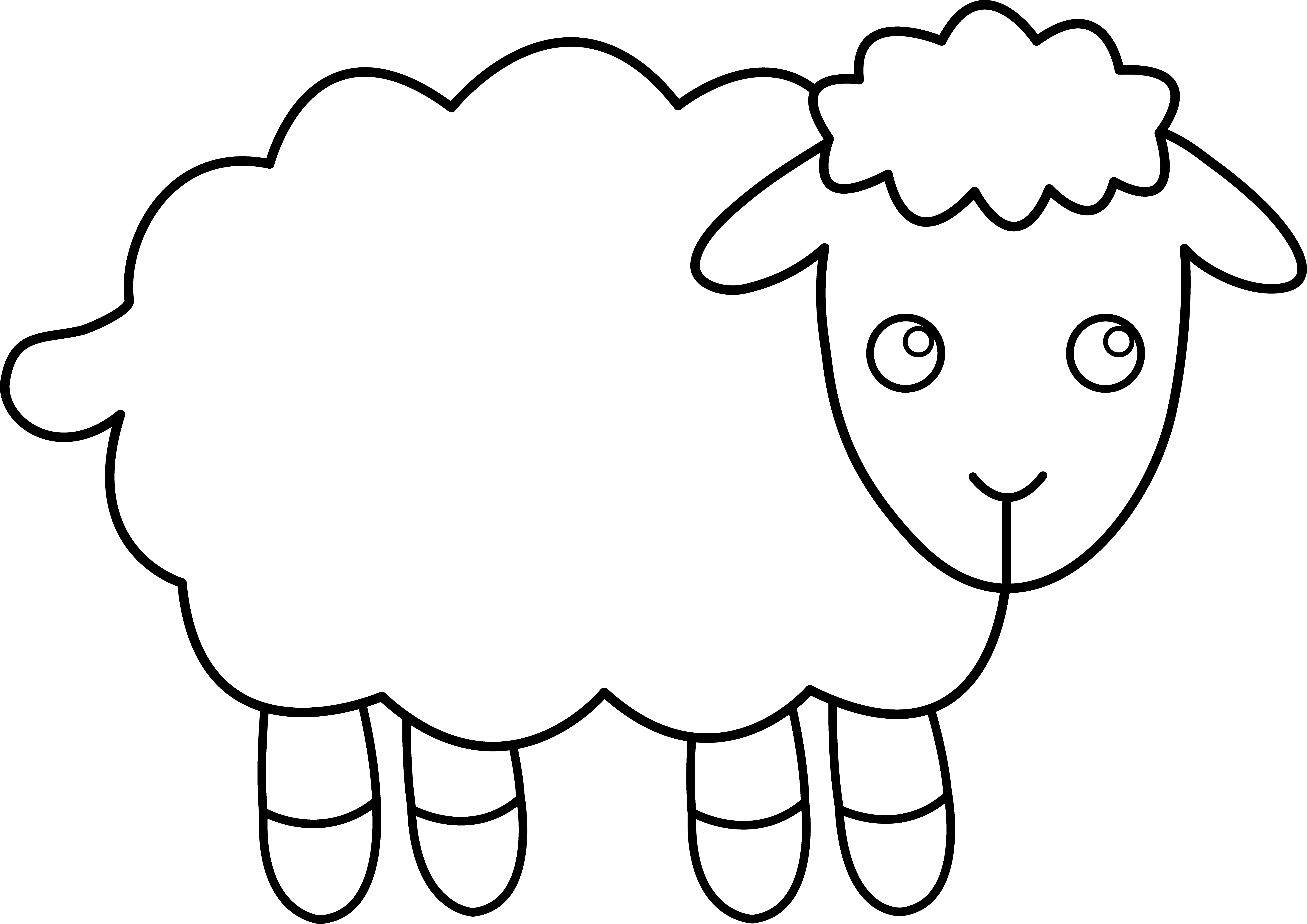 Lamb Clipart - Sheep Clip Art Outline - Png Download (5697x4027), Png Download