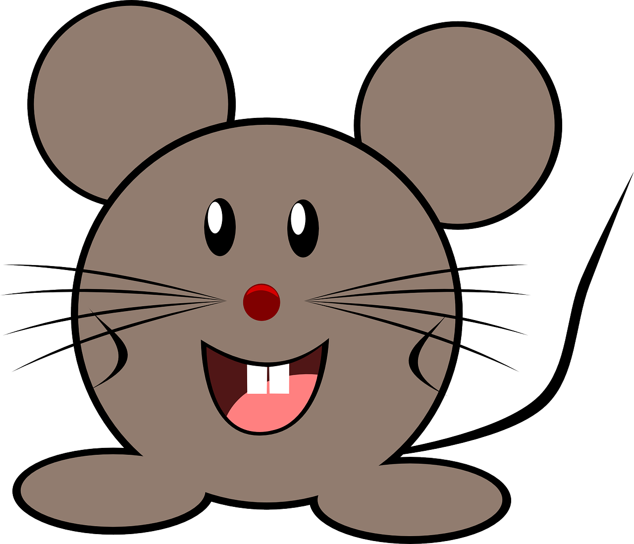 Mouse - Clipart - Smiling Mouse - Png Download (999x857), Png Download