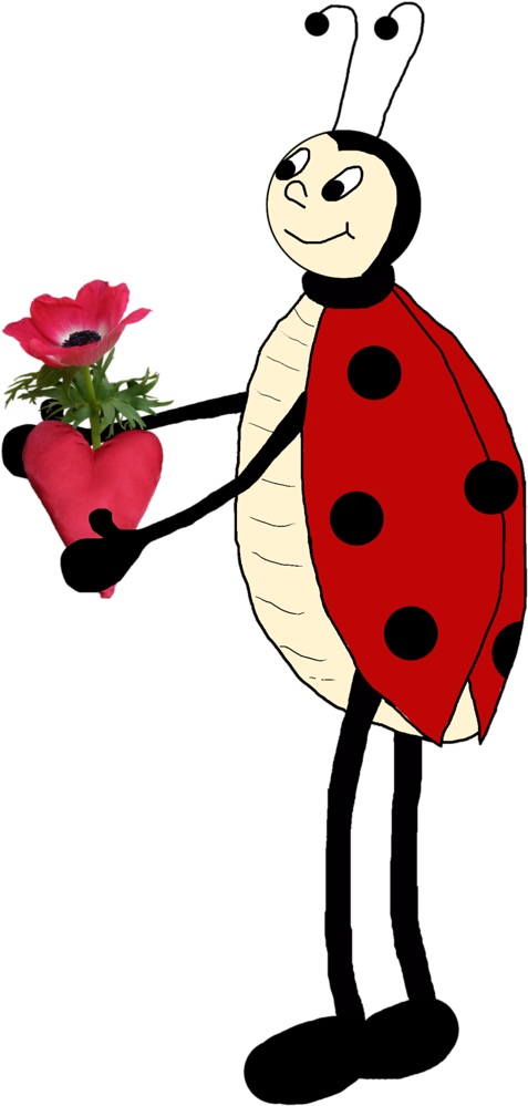 Ladybug Picnic, Ladybugs, Insects, Butterflies, Cartoon - Cartoon Clipart (501x1024), Png Download