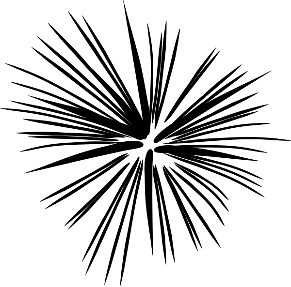 Black And White Fireworks Clip Art - Firework Clipart Black And White - Png Download (600x593), Png Download