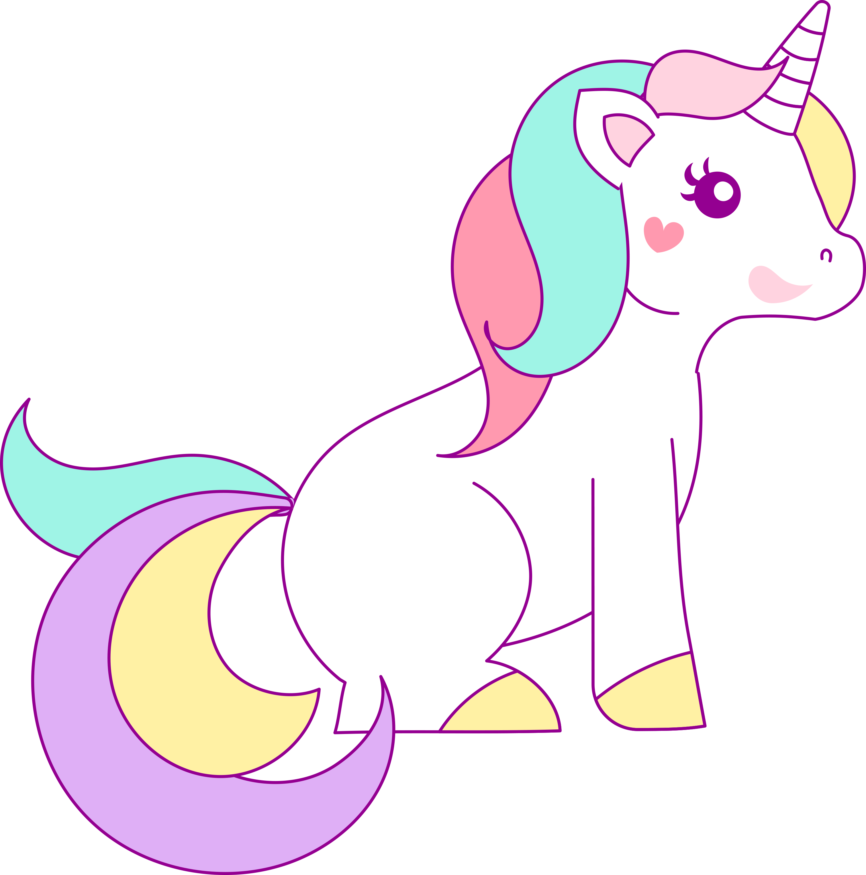 Free Hand Drawn Unicorn Clip Art - Clip Art - Png Download (3022x3053), Png Download