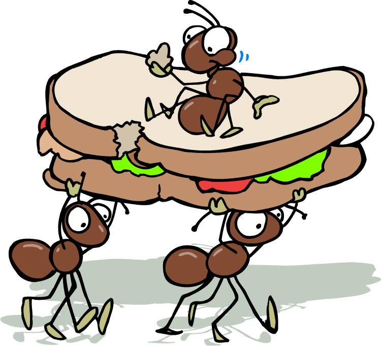 Download Free Printable Clipart And Coloring Pages - Ants At A Picnic Clipart - Png Download (750x681), Png Download