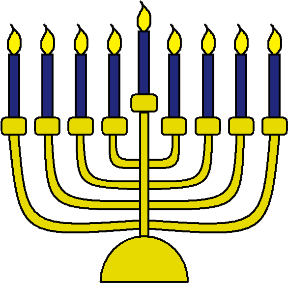 Menorah Jewish Holiday Koozies Clip - Day 3 Hanukkah Menorah - Png Download (622x596), Png Download