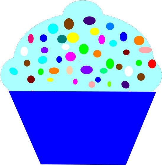Cup Clipart Blue Cup - Blue Cupcake Clip Art - Png Download (588x600), Png Download