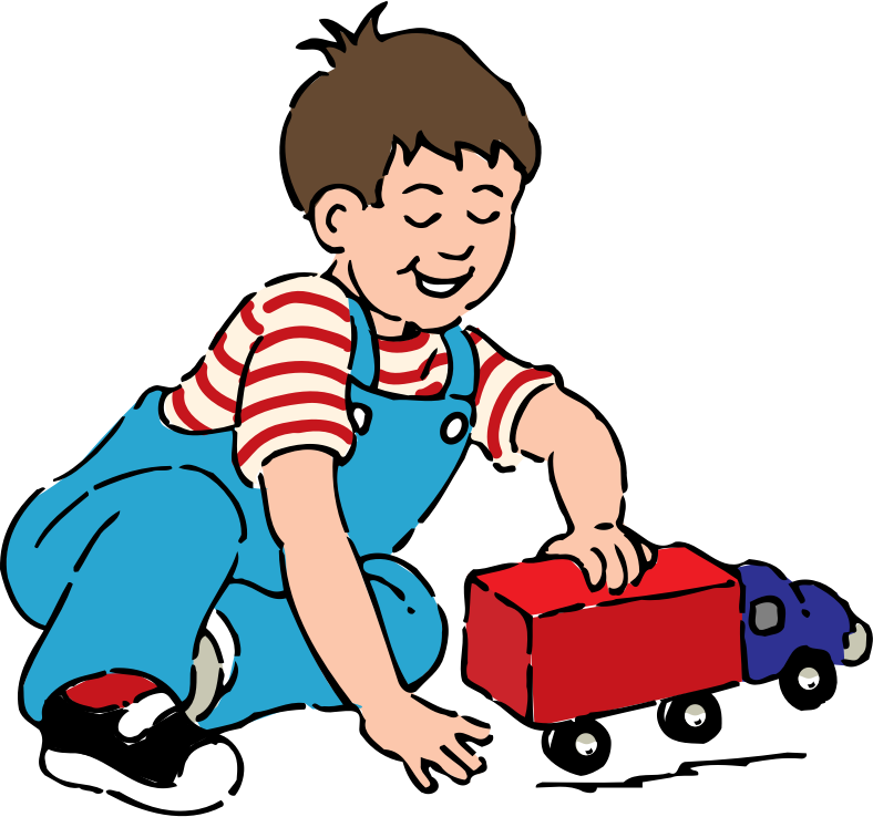 Clip Art Children Playing - Boy Playing With Toy - Png Download (600x561), Png Download