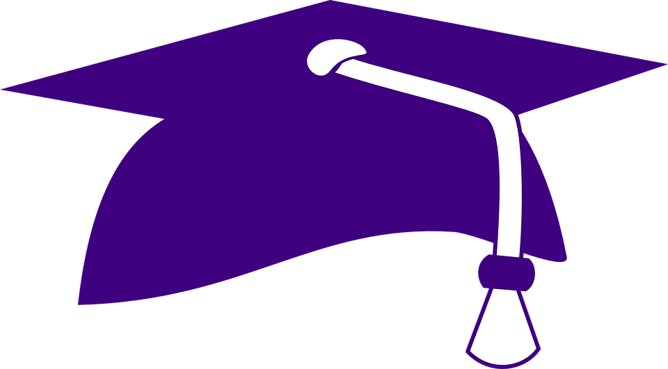 Graduation Hat - Purple Graduation Cap Clip Art - Png Download (960x531), Png Download