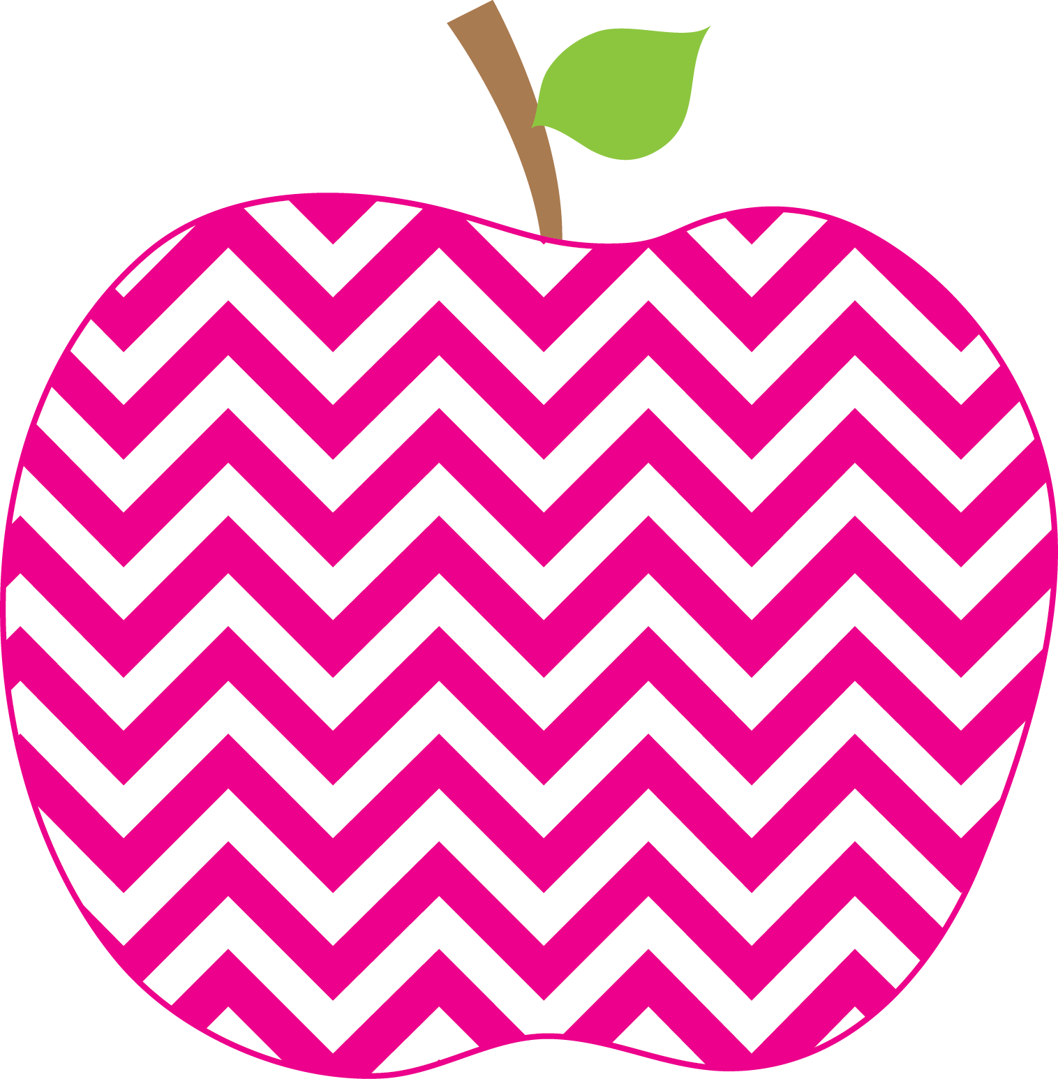 28 Collection Of Chevron Apple Clipart - Pink Chevron Apple - Png Download (1516x1546), Png Download