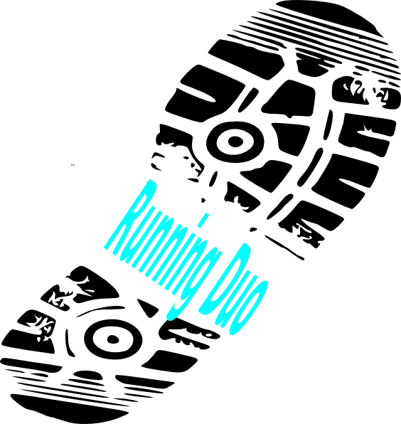 Running Shoe Print Running Duo Clip Art - Running Shoe Clipart Free - Png Download (564x596), Png Download