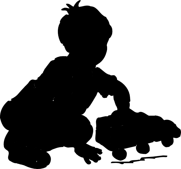 Boy Playing Silhouette Clip Art - Children Playing Clip Art - Png Download (600x561), Png Download