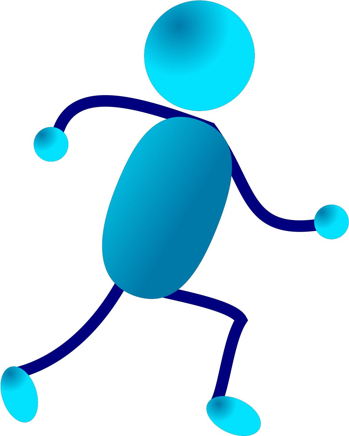 Man Clip Art - Stick Man Running - Png Download (958x958), Png Download