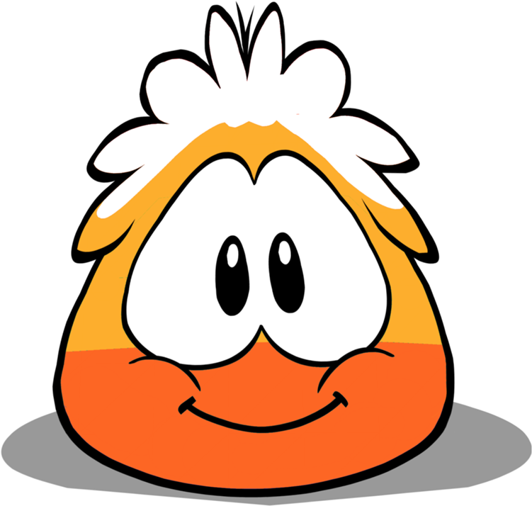 Candy Corn Puffle - Green Puffle Clipart (869x768), Png Download