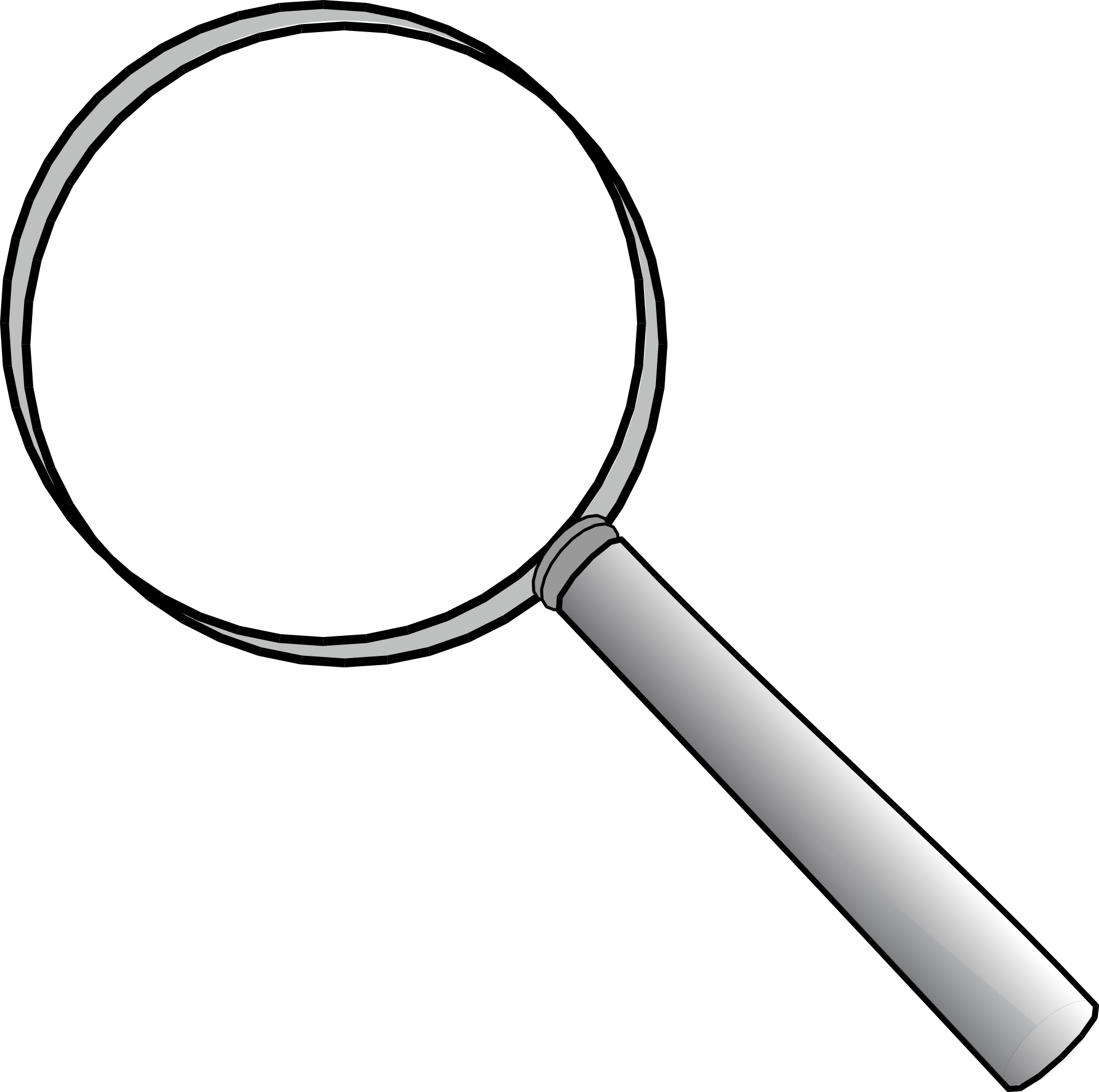 Magnifying Glass Clipart Black And White - Png Download (600x596), Png Download