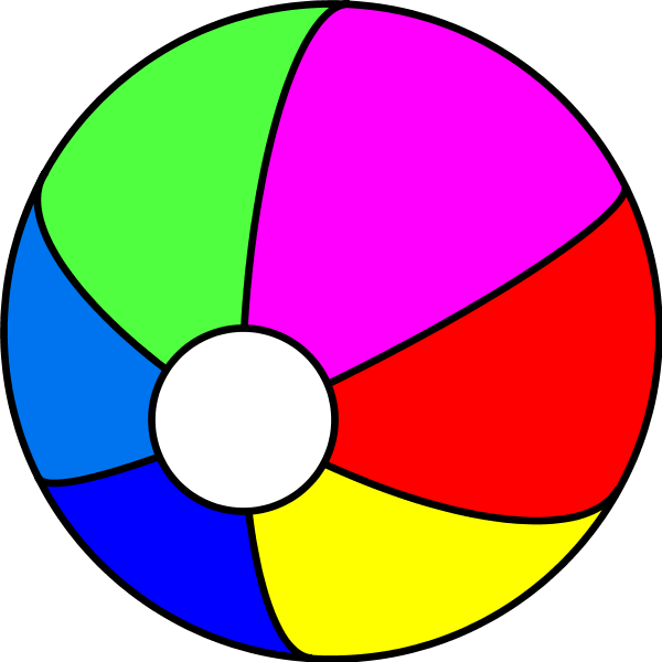 Beach Ball Clipart August Beach - Beach Ball Vector Clipart - Png Download (600x600), Png Download