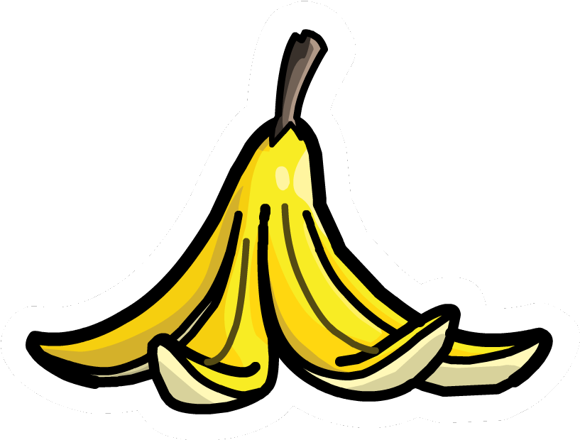 Banana Peel Pin - Desenho De Casca De Banana Clipart (834x635), Png Download