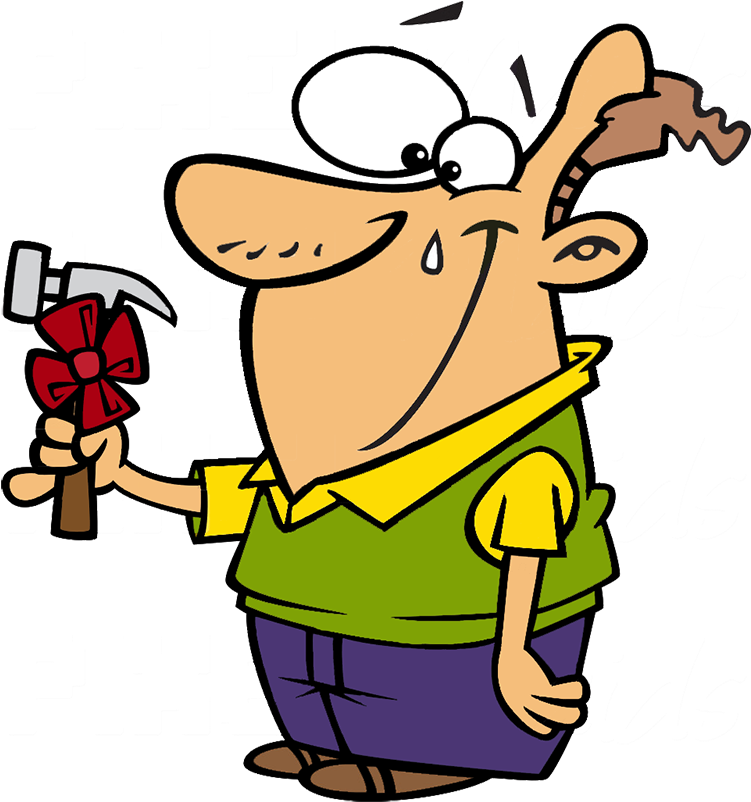 Father's Day Clipart - Cartoon Guy Hammer - Png Download (800x816), Png Download