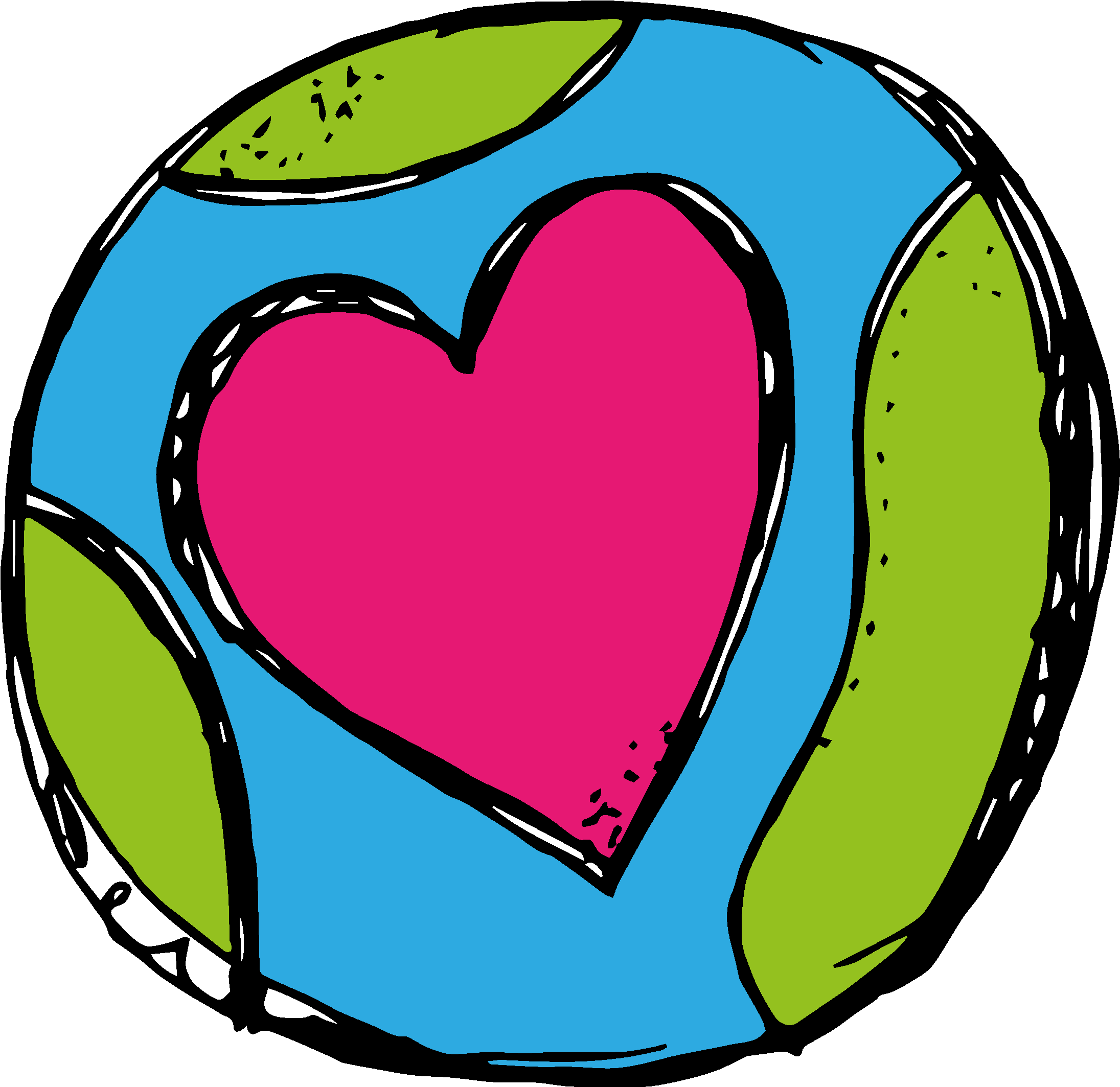 Earth Heart Png Clipart (1600x1562), Png Download