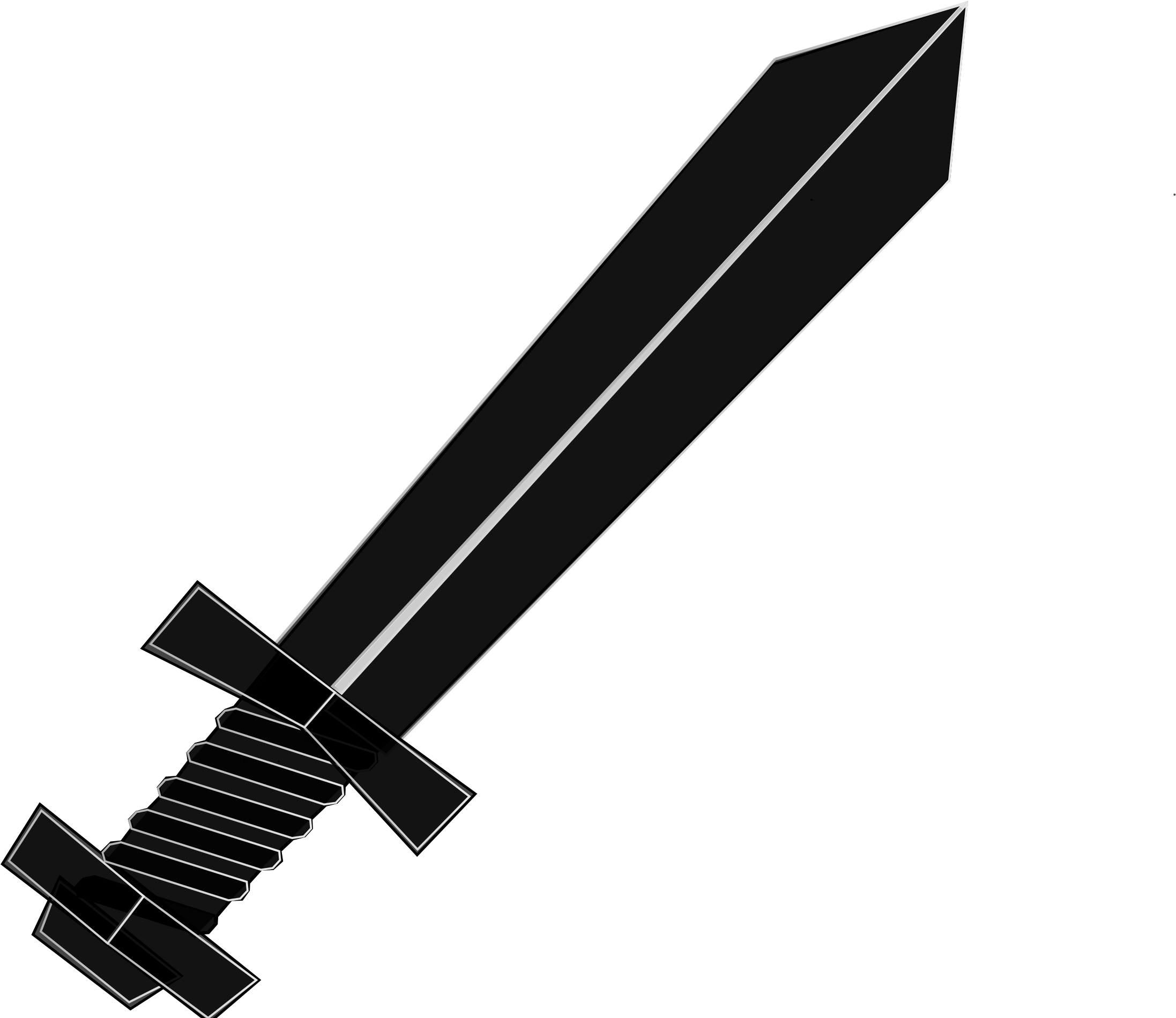 Sword Clipart Png Clip Art Freeuse - Black And White Sword Clipart Transparent Png (2400x1910), Png Download