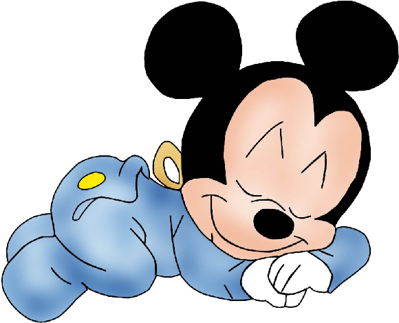 Mickey Mouse Disney Clipart - Baby Mickey Mouse Sleeping - Png Download (600x600), Png Download
