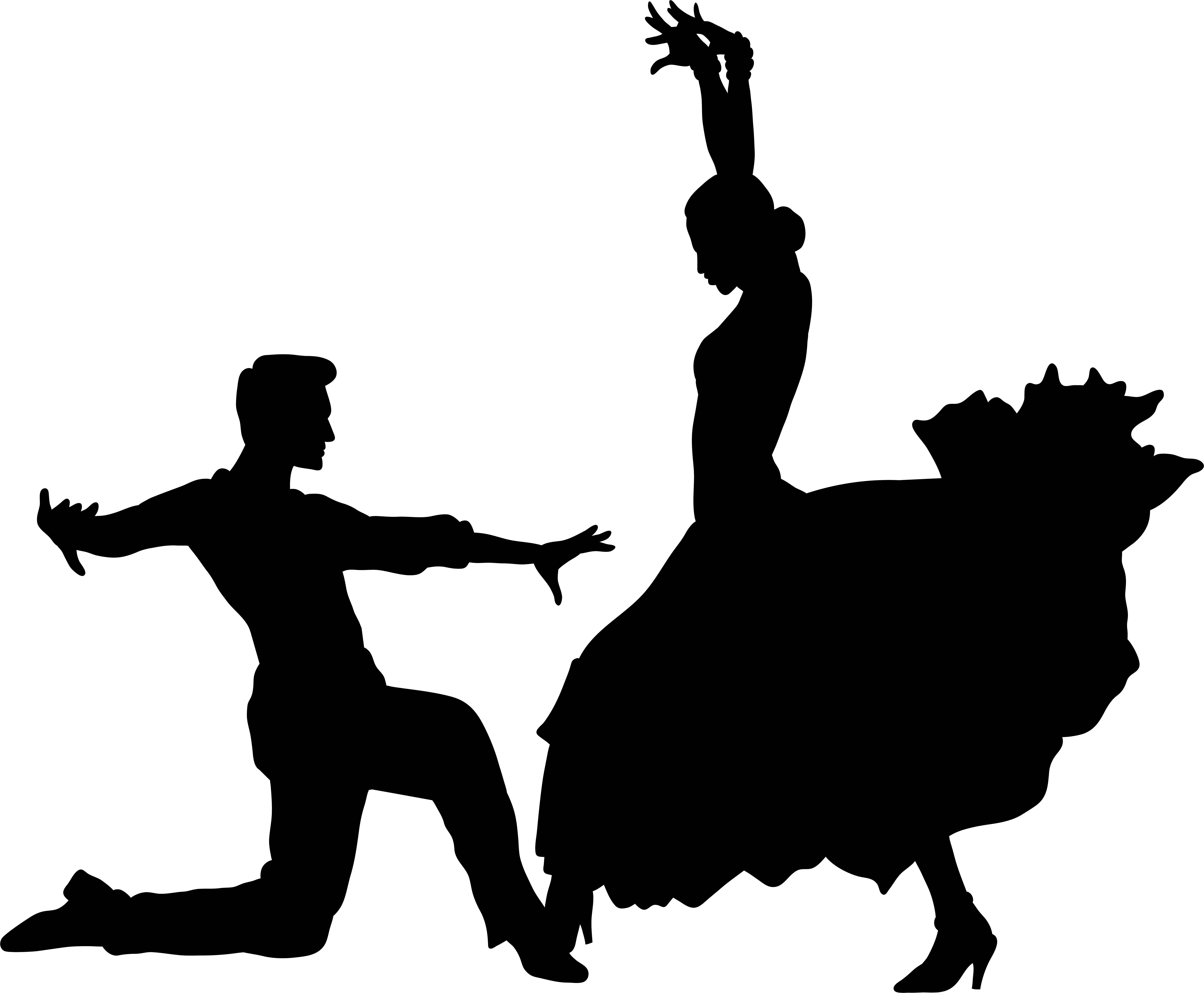 Dancers Silhouette Images At Getdrawings Com Free Clipart (8000x6649), Png Download