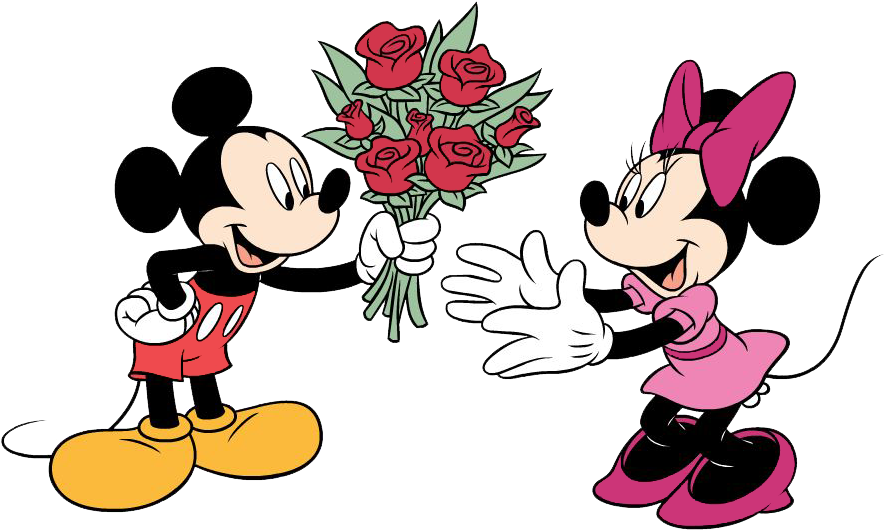 Mickey And Minnie Clipart Amp Look At Mickey And Minnie - Mickey And Minnie Rose - Png Download (900x542), Png Download