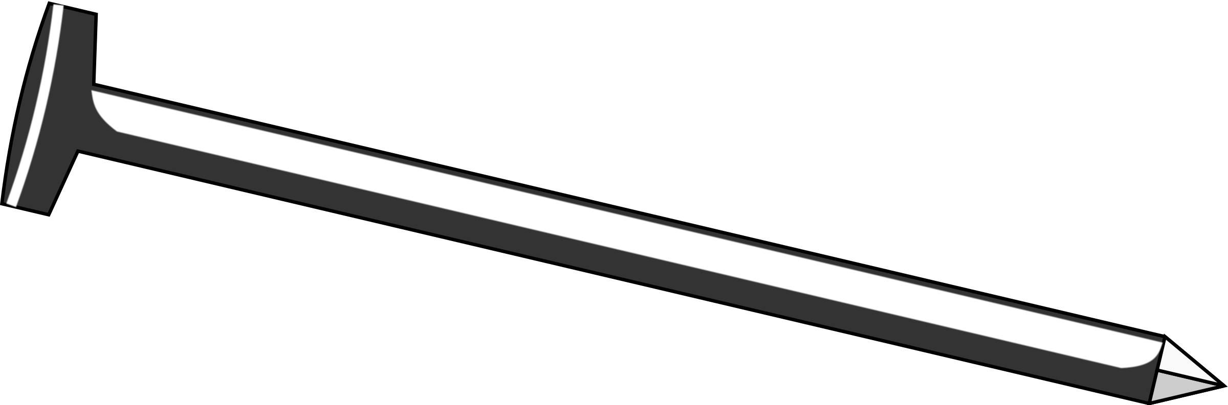 Clip Art Free Panda Images - Nail Clipart Black And White - Png Download (2400x793), Png Download