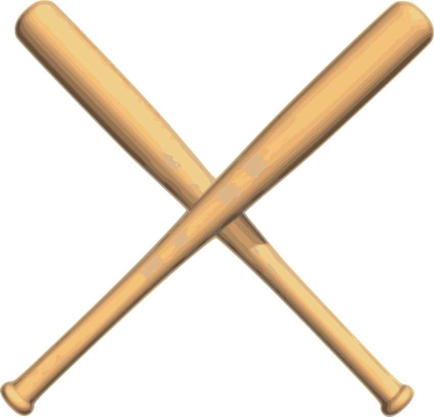 Crossed Bats Baseball - Crossed Baseball Bat Png Clipart (800x769), Png Download