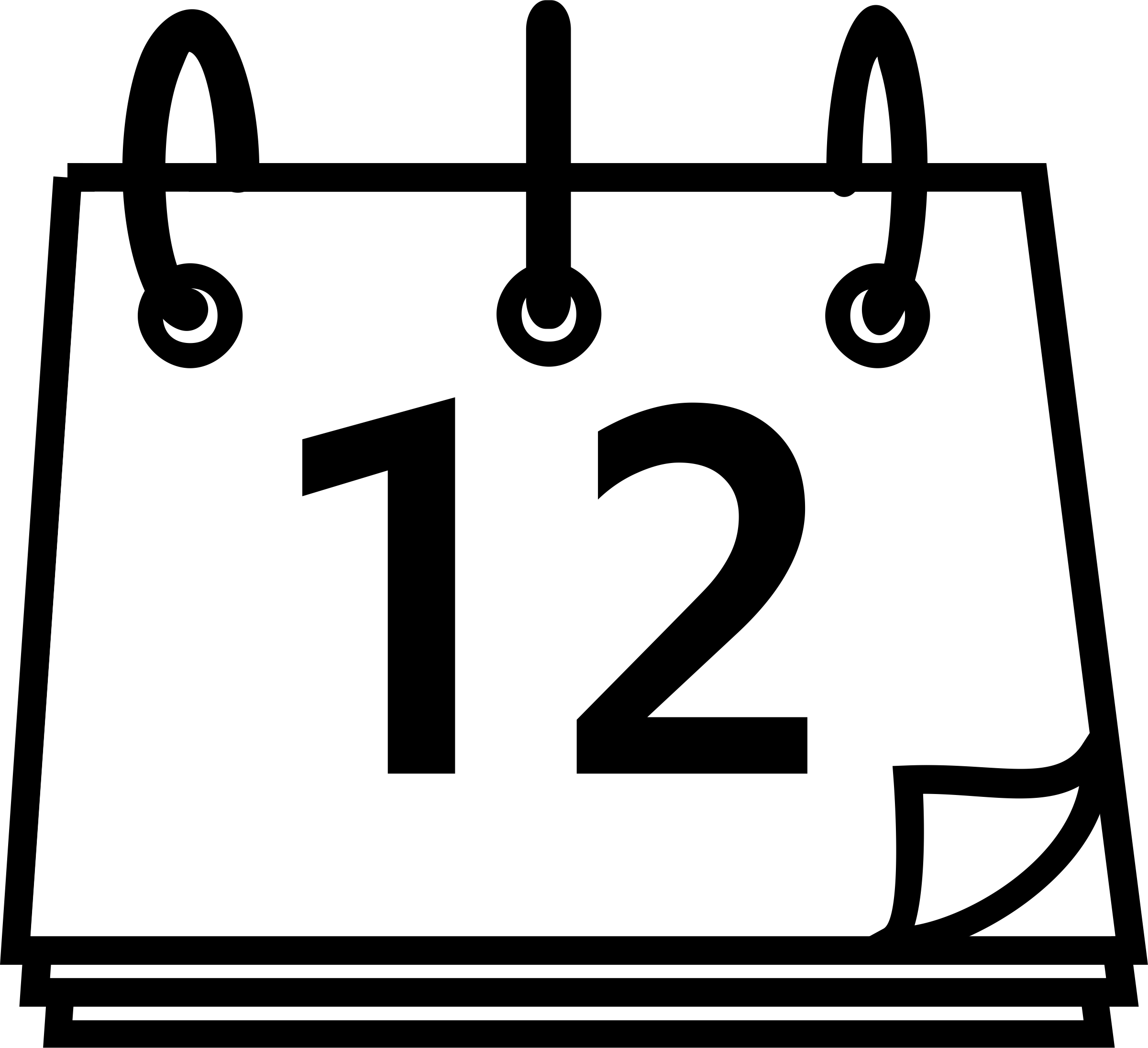 Download Field Trip Clipart Black And White - Clip Art Calendar Black And White - Png Download (1314x1200), Png Download