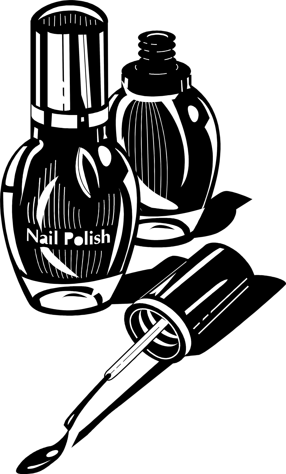 Clip Arts Related To - Nailpolish Black And White - Png Download (958x1583), Png Download