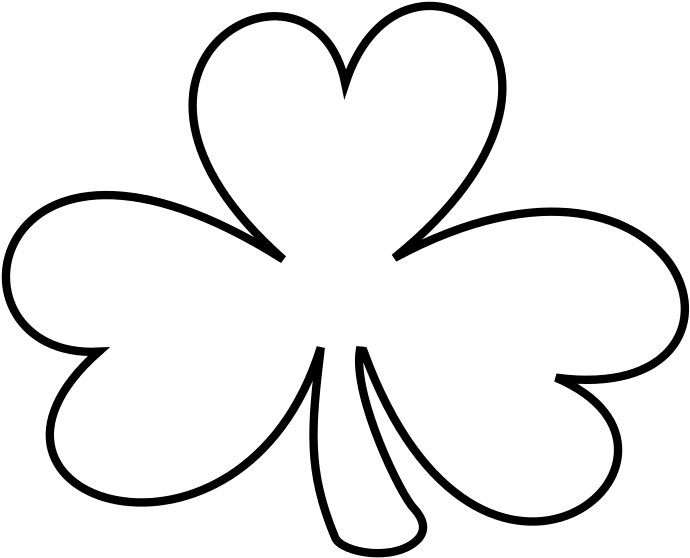 Free Shamrock Outline - Shamrock Outline Clipart (800x666), Png Download