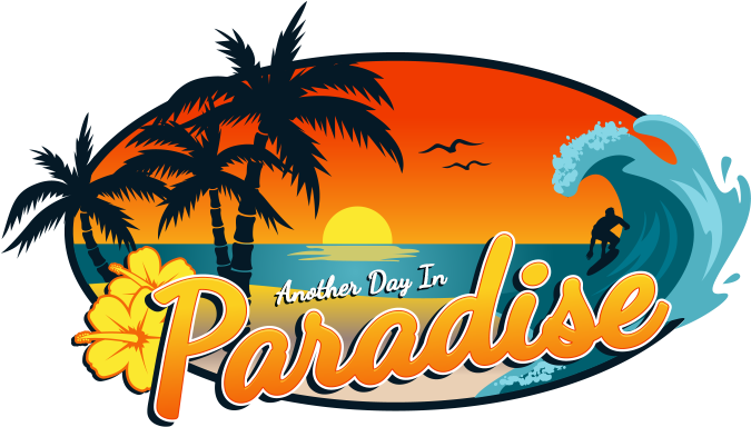 Image Black And White Download Ride The Wave Another - Another Day In Paradise Logo Clipart (750x450), Png Download