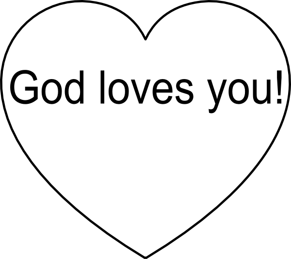 God Is Love Clip Art - God Loves You Heart - Png Download (600x534), Png Download