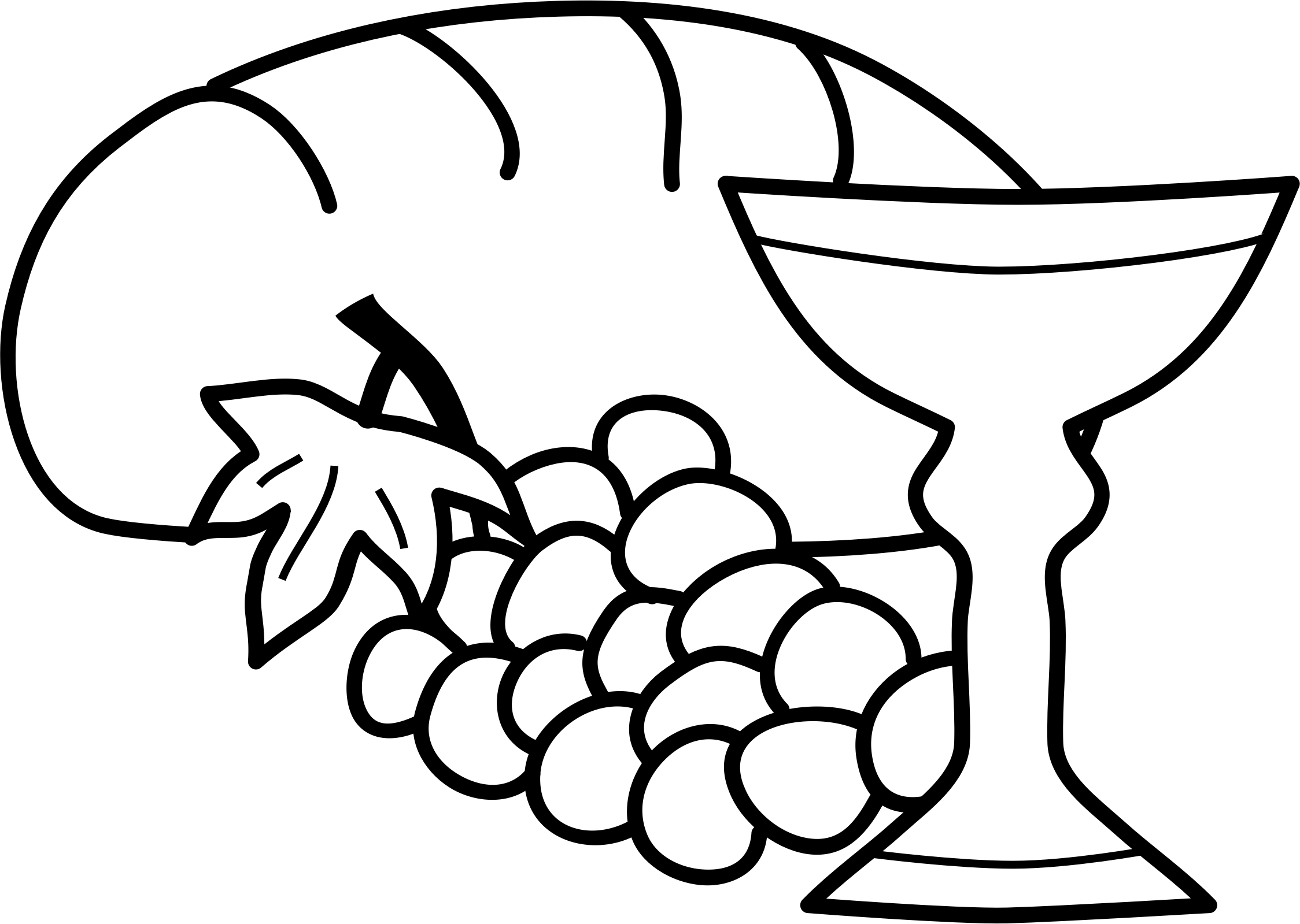 Big Image - Bread And Wine Drawing Clipart (2248x1599), Png Download