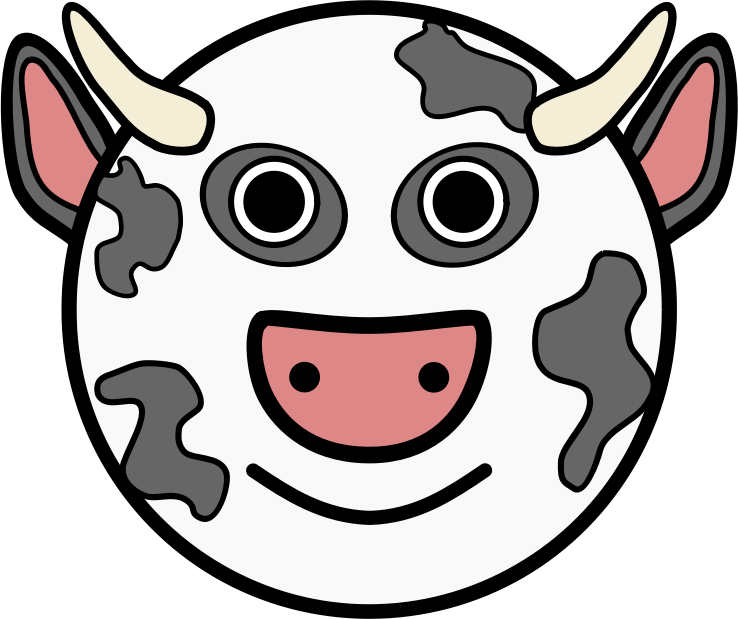 Graphic Library Bull Face Clipart - Cartoon Cow Head - Png Download (738x619), Png Download