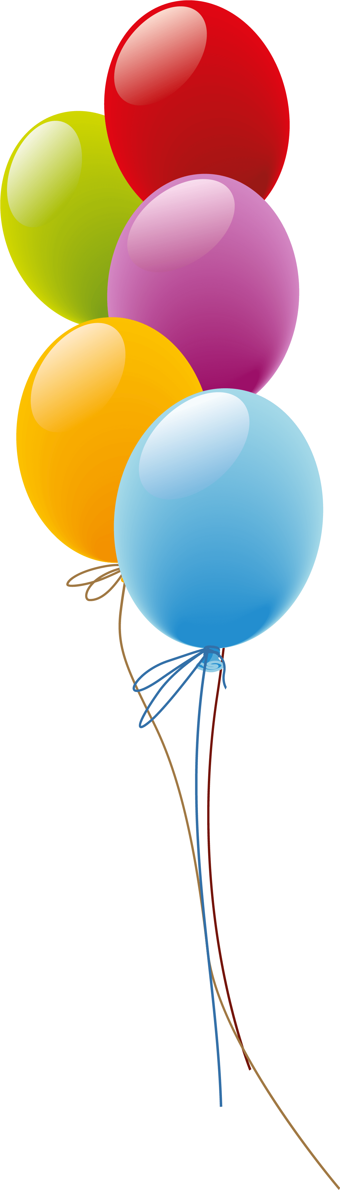 Transparent Birthday Balloons Clip Art - Balloon Png Clipart (1246x4117), Png Download