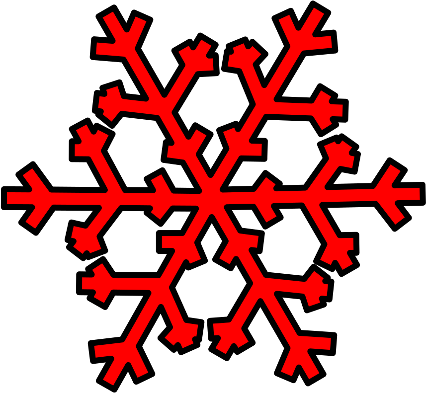 Red Snowflake Clip Art At Clker - Red Snowflake With Transparent Background - Png Download (600x554), Png Download