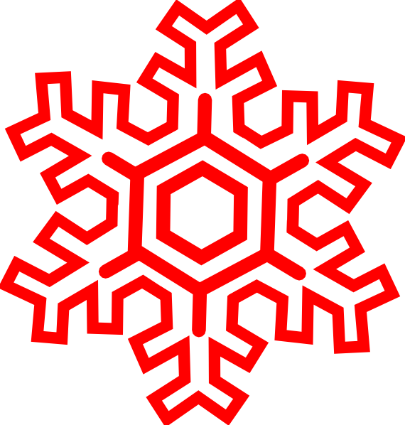 Red Snowflake Transparent Background Clipart (570x598), Png Download