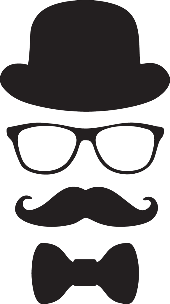 311ga Hat Glasses Mustache And Bow Tie Oldcuts Labor - Mustache And Bow Tie Clipart (574x1024), Png Download