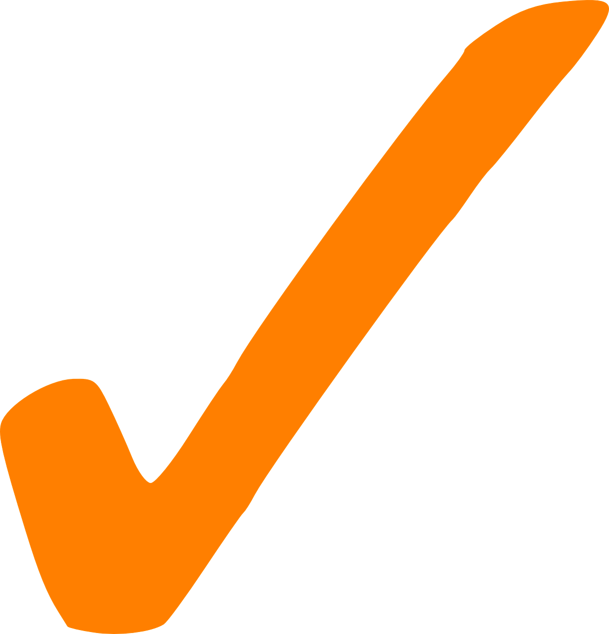 Check Correct Tick Sign Mark Orange Orange Tick Clipart Full 
