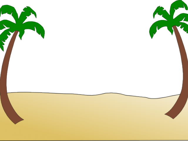 Desert Clipart Transparent - 3drose Dpp 181083 2 Image Of Cartoon Palm Trees Sun - Png Download (640x480), Png Download