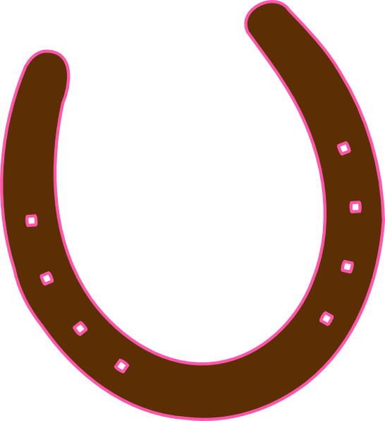 Svg Transparent Download Brown Horseshoe Clipart - Pink Horse Shoe Clip Art - Png Download (546x596), Png Download