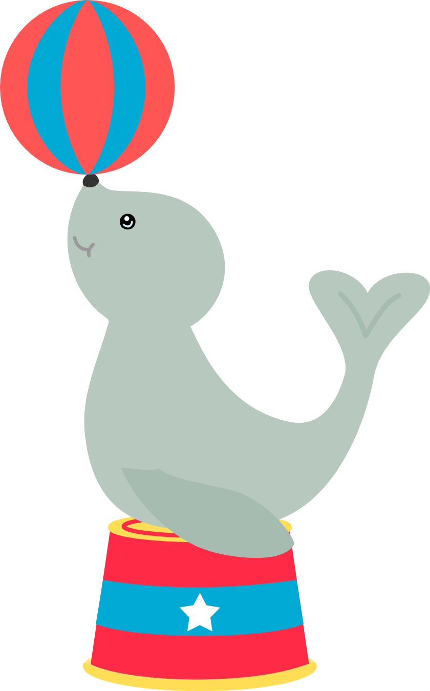 Circus Decorations, Carnival - Molde Foca Em Circo Eva Clipart (840x1350), Png Download