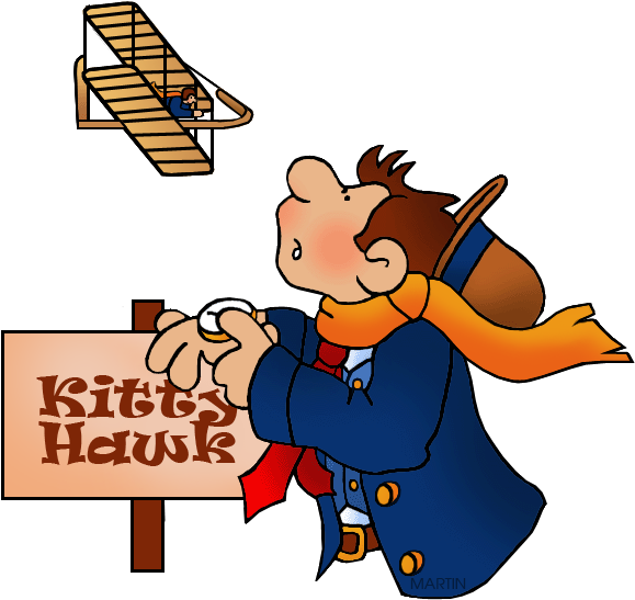 Kitty Hawk Cliparts - Cartoon Wright Brother Airplane - Png Download (648x586), Png Download