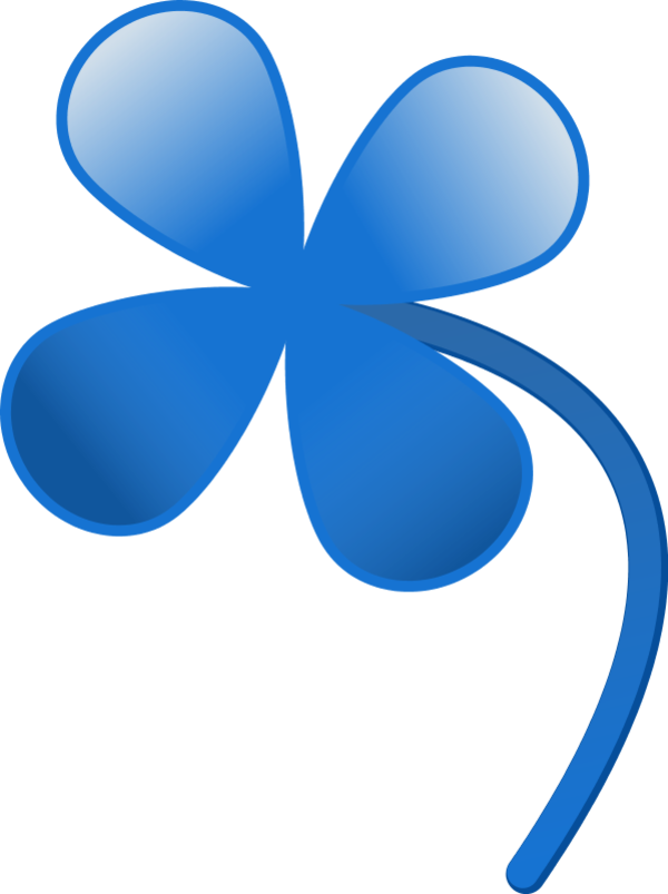 Four Leaves Clover - Blue 4 Leaf Clover Clipart (600x803), Png Download