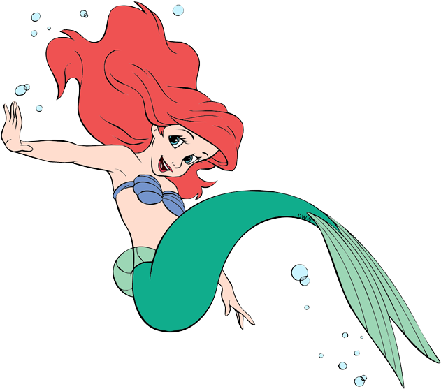Ariel Clip Art Disney Galore Playful - Disney Princess Ariel The Little Mermaid - Png Download (639x568), Png Download