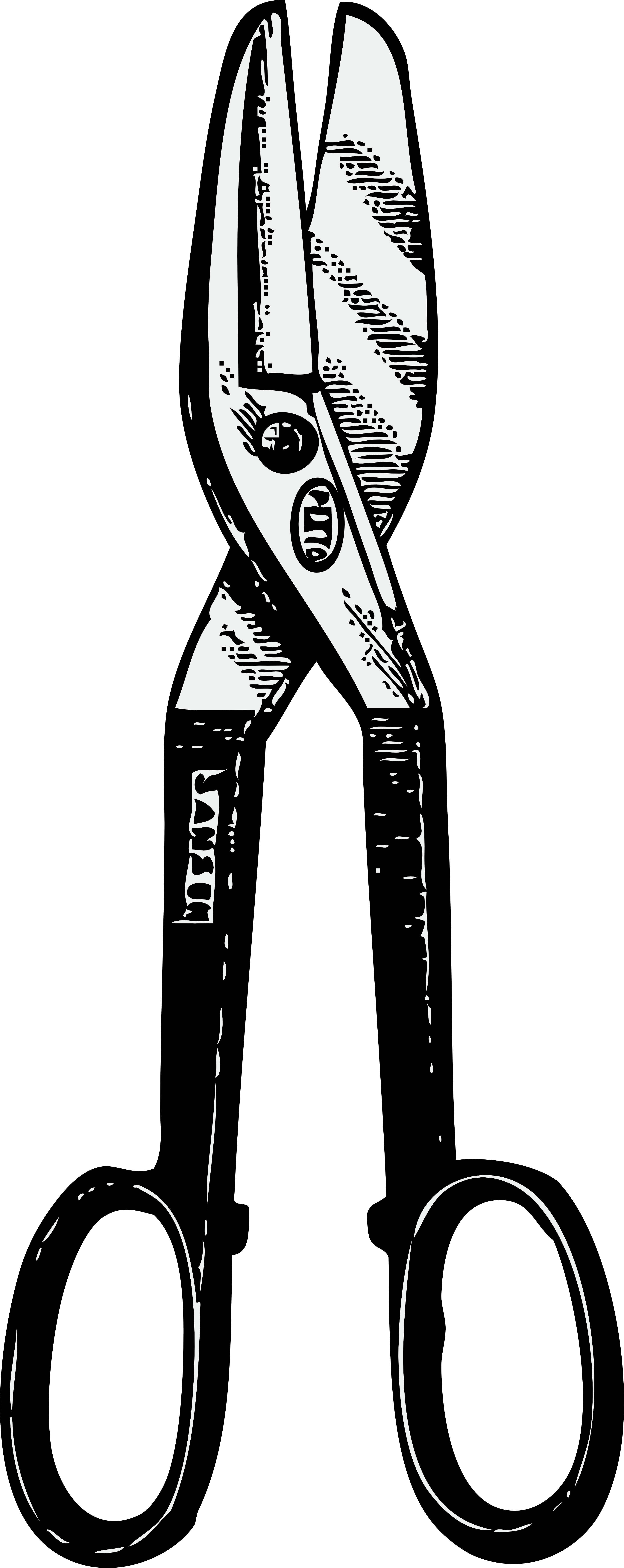 Clipart Info - Tin Snips Black And White - Png Download (3333x8378), Png Download