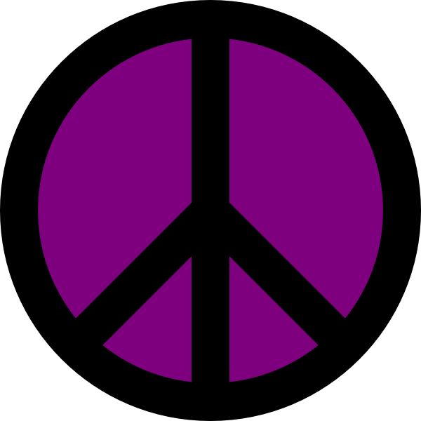 Peace Sign Clipart Small - Purple Peace Sign Clipart - Png Download (600x600), Png Download