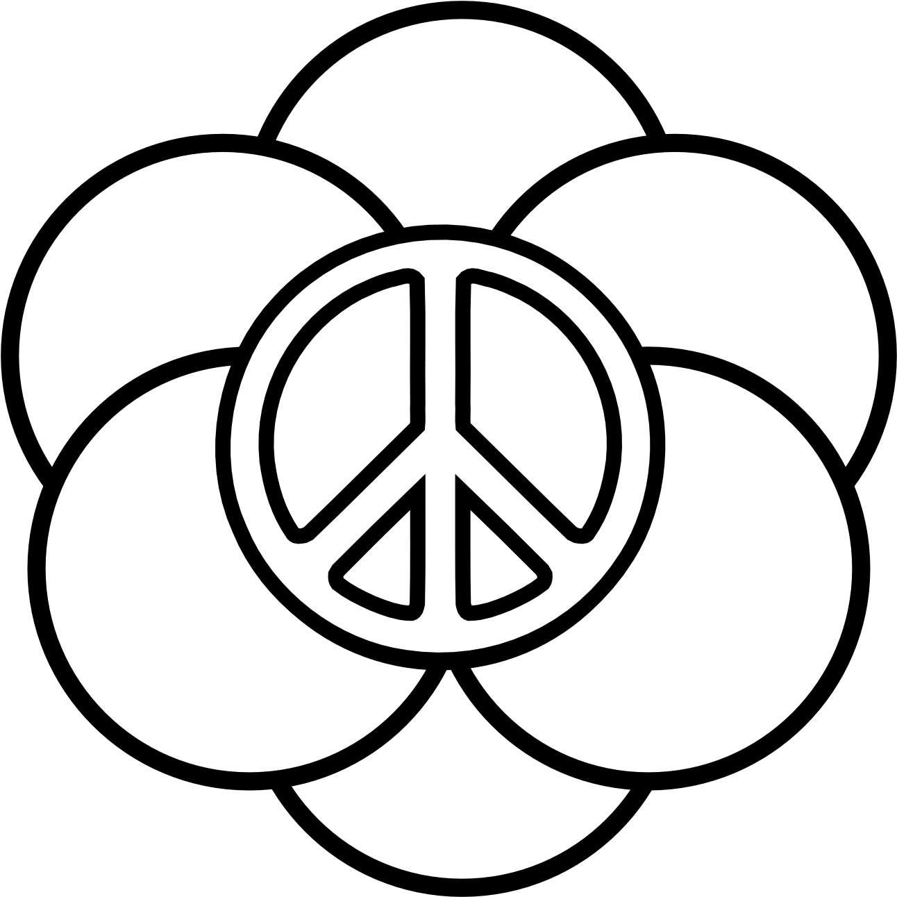 Coloring Pictures Of Peace Signs - Easy Drawing Of A Peace Sign Clipart (555x555), Png Download